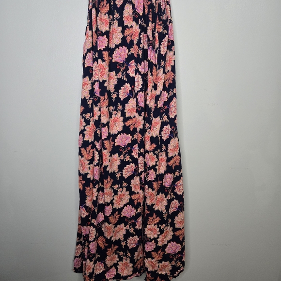 Old Navy Blue Tie-Shoulder Tasseled Floral-Print All-Day Maxi Swing Dress XXL - Picture 3 of 10